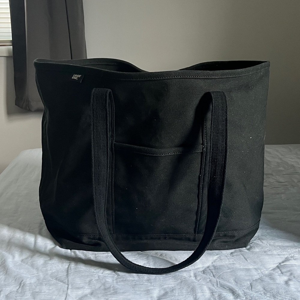 Extra Large Black Lands End Canvas Tote